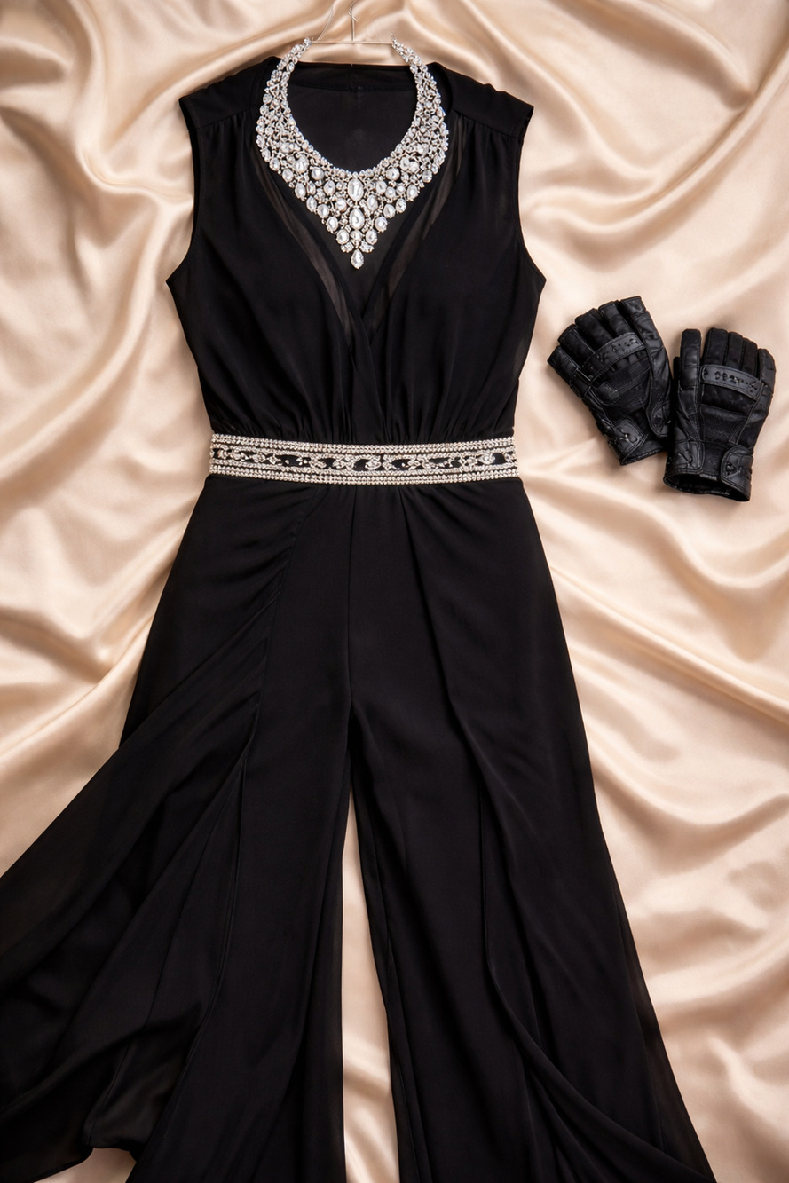 Haute Hippie Silk Jumpsuit With Cape Bottom
